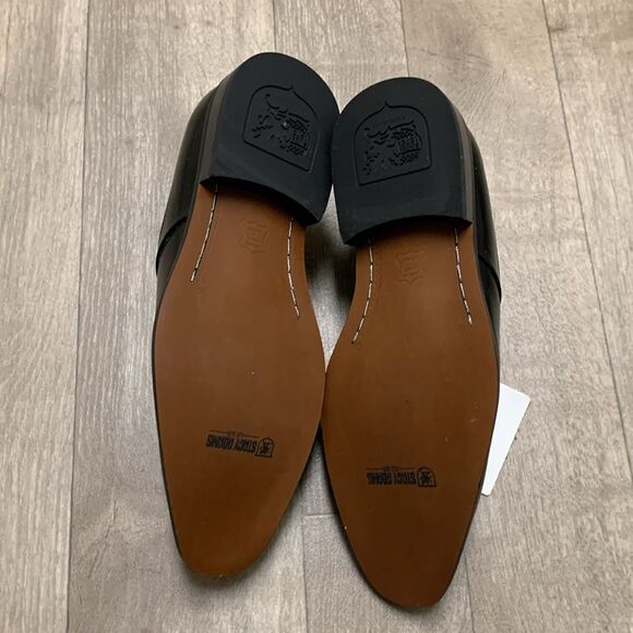 Mens Stacy Adams Moc Toe Bit Casual Dress Black Loafer‎ Shoes - Picture 6 of 8